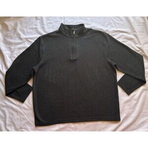 Van‎ Heusen Flex Sz XL Gray 1/3 Zip Long Sleeve Ribbed Pullover